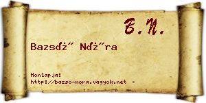 Bazsó Nóra névjegykártya